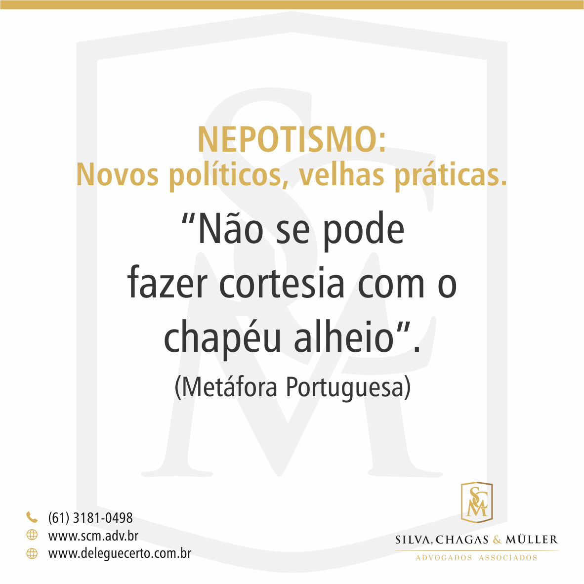 Read more about the article NEPOTISMO: Novos políticos, velhas práticas.